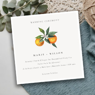 Invitation Minimal Chic Orange Boho Botanical Wedd
