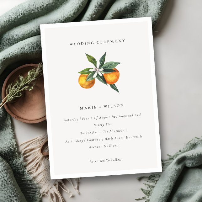 Invitation Minimal Chic Orange Boho Botanical Wedd (Créateur téléchargé)
