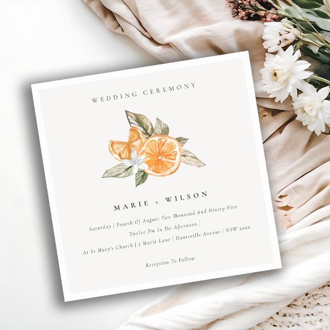 Invitation Minimal Chic Orange Boho Botanical Wedd (Créateur téléchargé)