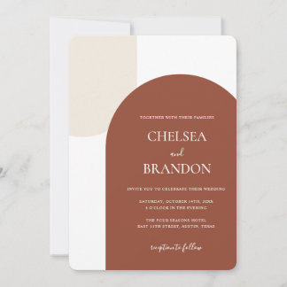 Invitation Minimal Elegant Bohemian Terracotta Arch Wedding