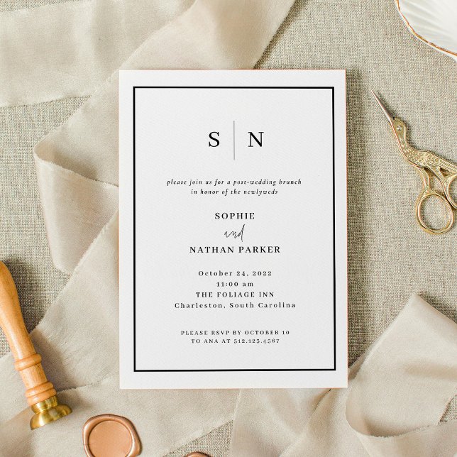 Invitation Minimal et chic | Élégant Brunch Post-Mariage (Créateur téléchargé)