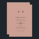 Invitation Minimal et chic | Mariage en terre cuite<br><div class="desc">Ces invitations de mariage élégantes et modernes présentent un design simple en terre cuite et en texte noir qui dégage un style minimaliste. Ajoutez vos initiales ou votre monogramme pour les rendre complètement vôtres.</div>