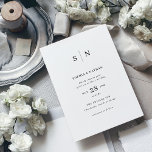 Invitation Minimal et chic | Mariage noir et blanc<br><div class="desc">Ces invitations de mariage élégantes et modernes présentent un design de texte simple en noir et blanc qui dégage un style minimaliste. Ajoutez vos initiales ou votre monogramme pour les rendre complètement vôtres.</div>