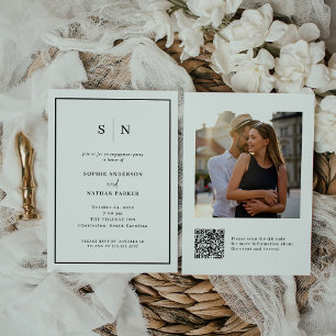 Invitation Minimal et chic Photo du code QR de la partie En