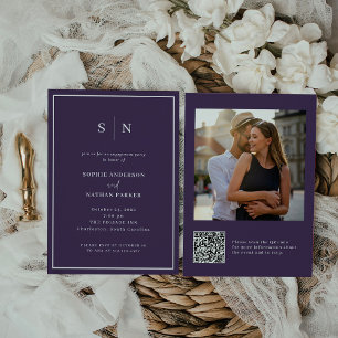 Invitation Minimal et chic   Photo du code QR de la partie En