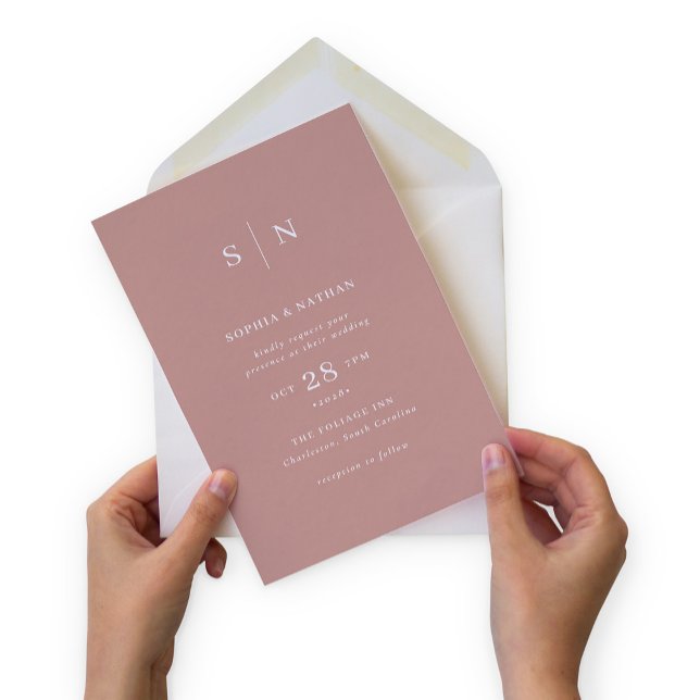 Invitation Minimal et chic | Terracotta et Mariage blanc (Créateur téléchargé)