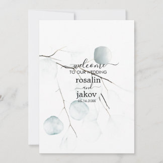 Invitation Minimal Eucalyptus Wedding 
