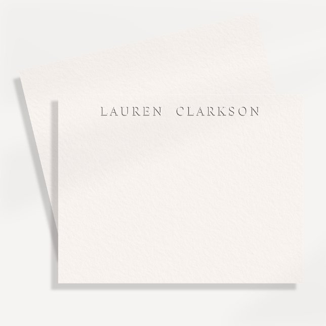 Invitation Minimal Faux Letterpress off-white Note Card (Créateur téléchargé)