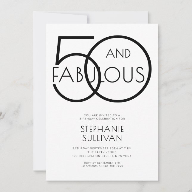 Invitation Minimal Fifty et Fabulux 50e Anniversaire (Devant)