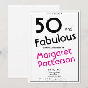 Invitation Minimal Fifty et Merveilleux 50e Anniversaire