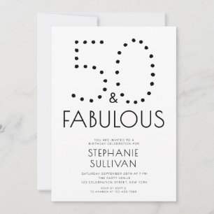 Invitation Minimal Fifty et Merveilleux 50e Anniversaire