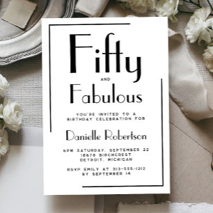 Invitation Minimal Fifty et Merveilleux 50e Anniversaire