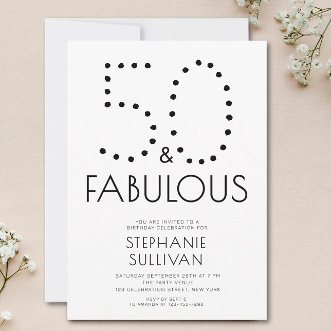 Invitation Minimal Fifty et Merveilleux 50e Anniversaire (Créateur téléchargé)
