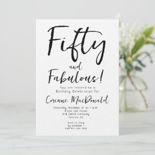 Invitation Minimal Fifty et Merveilleux 50e Anniversaire