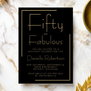 Invitation Minimal Fifty et merveilleux 50e fête d'anniversai