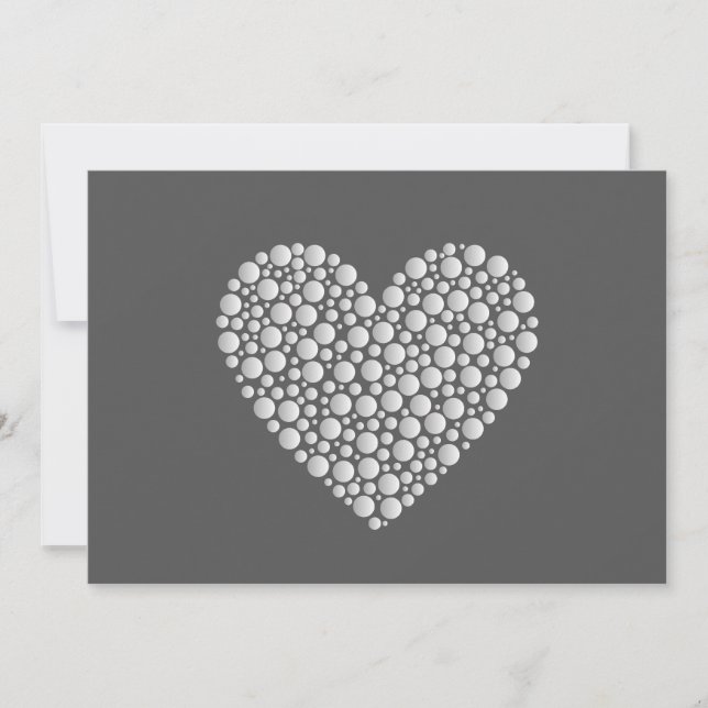 Invitation Minimal Heart Circles – White Gradient on Dark  (Devant)