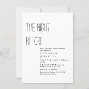 Invitation Minimal La Nuit Avant L'Invitation