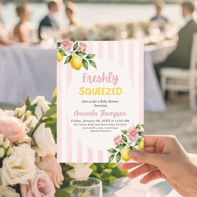Invitation Minimal Lemon Baby Shower Freshly Squeezed Modern  (Créateur téléchargé)