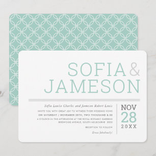 Invitation MINIMAL MARIAGE clair moderne type pastel gris men