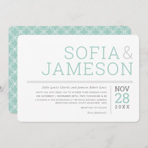 Invitation MINIMAL MARIAGE plain moderne type pastel gris men