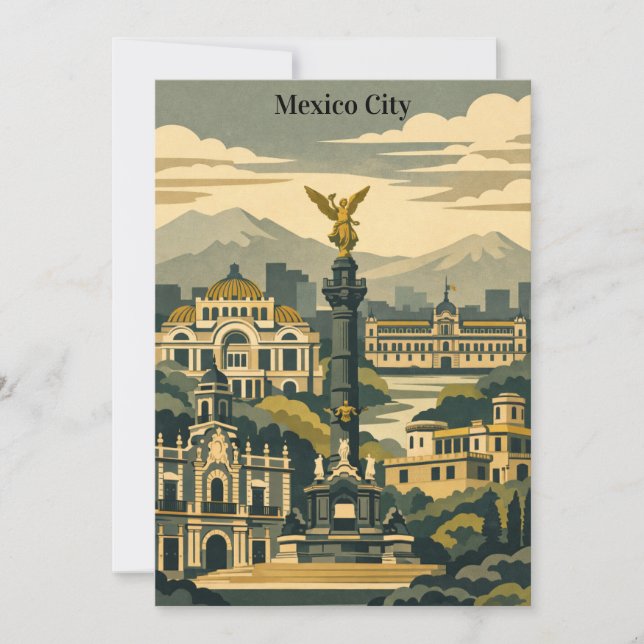 Invitation Minimal Mexico City Voyage Vintage CDMX (Devant)