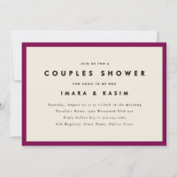 Minimal Mi-Siècle Rétro Plum Couples Douche
