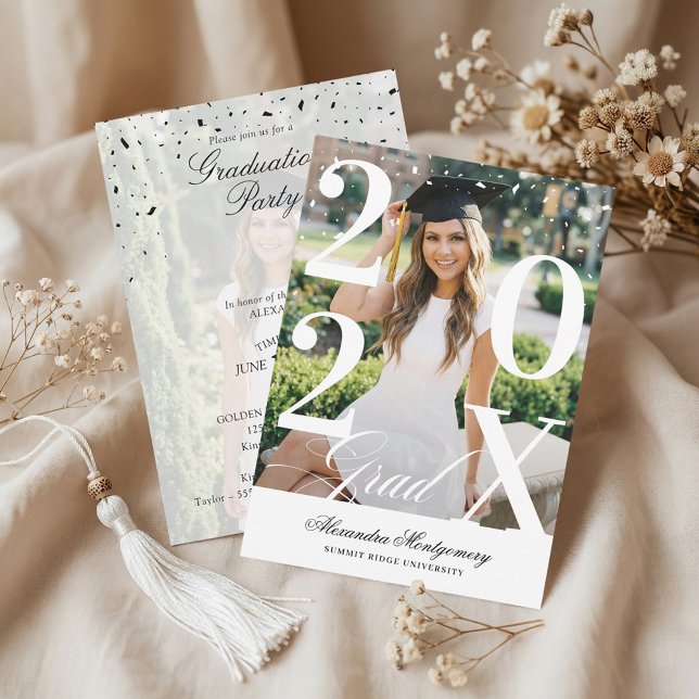 Invitation Minimal Modern Bold Graduation Year Photo Party (Minimal Modern Bold Graduation Year Photo Party Invitation)