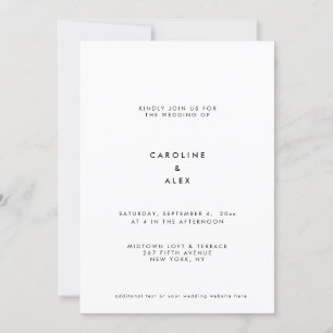 Invitation Minimal moderne Art Déco Typographie Mariage Invit