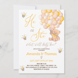 Invitation Minimal moderne Ce que le bébé abeille révélera ge