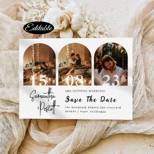Invitation Minimal Moderne Enregistrer Le Collage Arc Date