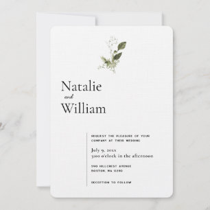 Invitation Minimal moderne   Mariage Spring Green