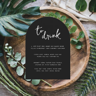 Invitation Minimal moderne   Menu Arch Drink