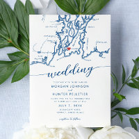 Minimal moderne Newport Rhode Island Map Mariage