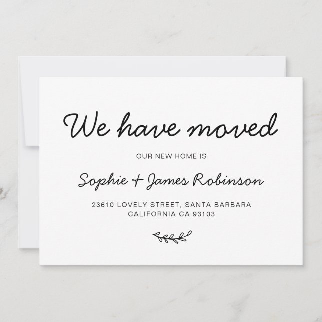 Invitation Minimal Nous Avons Déménagé Nouvelle Maison Faire- (Devant)
