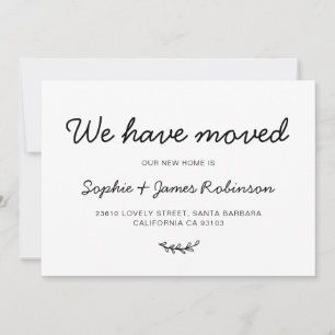 Invitation Minimal Nous Avons Déménagé Nouvelle Maison Faire-