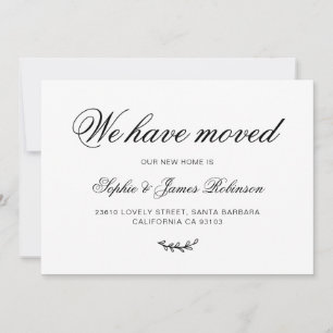 Invitation Minimal Nous Avons Déménagé Nouvelle Maison Faire-