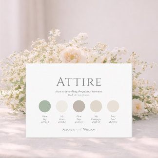 Invitation Minimal Sage Green Wedding Attire Color Palette