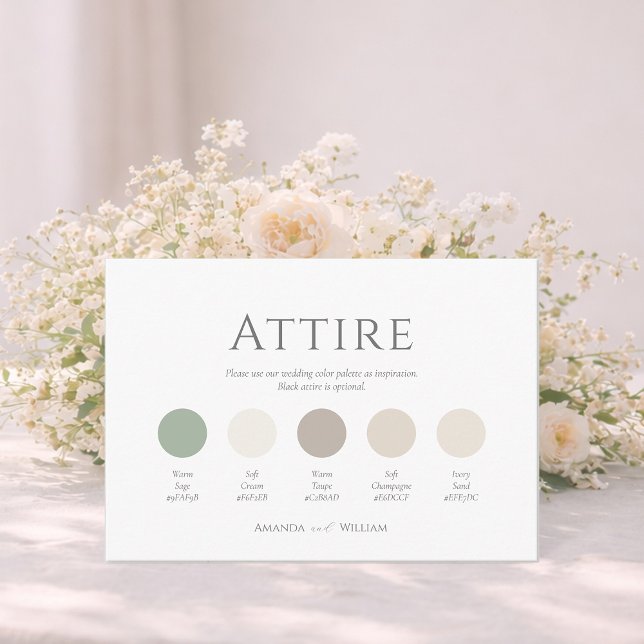 Invitation Minimal Sage Green Wedding Attire Color Palette (Créateur téléchargé)