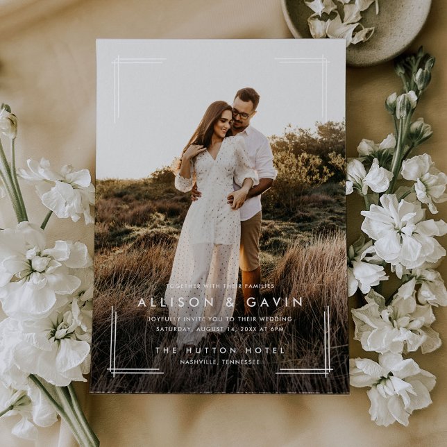 Invitation Minimal simple moderne type deux Mariage photo (Créateur téléchargé)