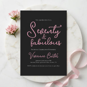 Invitation Minimal Soixante-dix ans et Fabuleux 70e Anniversa
