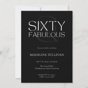 Invitation Minimal Soixante et Incroyable Fête d'anniversaire