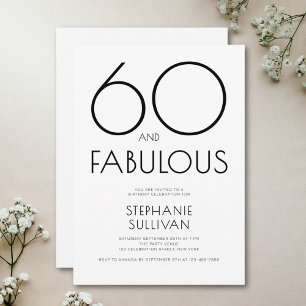 Invitation Minimal Soixante et Incroyable Fête d'anniversaire