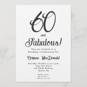 Invitation Minimal Soixante et Merveilleux 60e Anniversaire