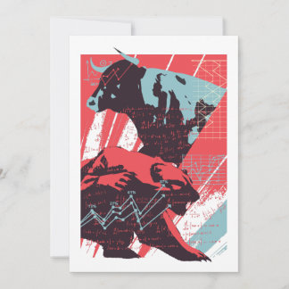 Invitation Minimal Stock Market Bull Bear Chart