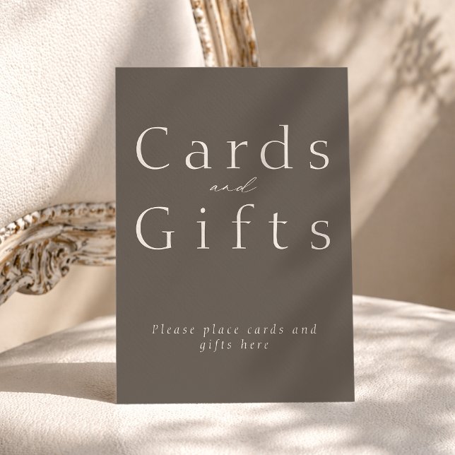 Invitation Minimal Taupe Cards and Gifts Wedding Sign (Créateur téléchargé)