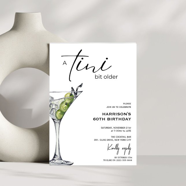 Invitation Minimal 'tini un peu plus vieux ! Cocktail fête d' (Créateur téléchargé)
