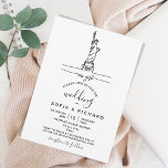Invitation Minimal Wedding Destination NYC NEW YORK  LIBERTY<br><div class="desc">Planning wedding at the most beautiful city in the world? Invite your guests with this beautiful minimal design Invitation with Lady Liberty</div>