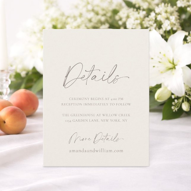 Invitation Minimal Wedding Details Card (Créateur téléchargé)