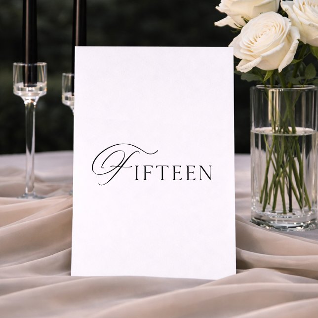 Invitation Minimal Wedding Table Number Fifteen Sign  (Créateur téléchargé)