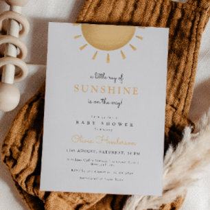 Invitation minimale au Baby shower solaire